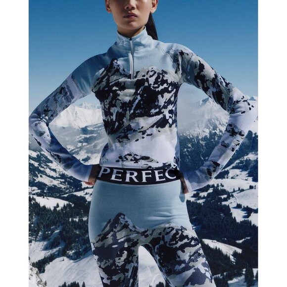 PERFECT MOMENT Women's Landscape Print 1/4-Zip Base Layer Top Size L - Picture 2 of 7